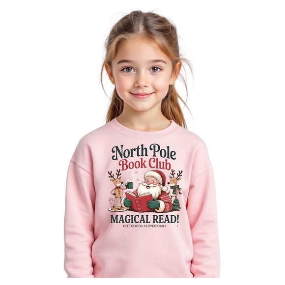 North Pole Book Club T-shirt long sleeve Boy or Girl 2 3 4 5 6 7 8 10 S-XL read - Picture 7 of 8